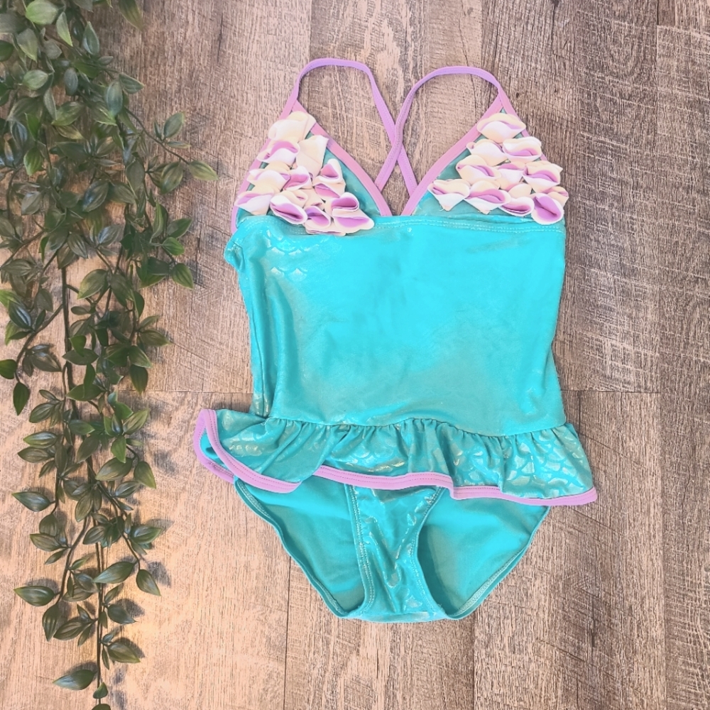 Girls 6X Mermaid One Piece Bathing Suit